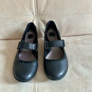 Clark Active Air Mary Jane Black Leather Stylish, Comfort Wedge Shoes